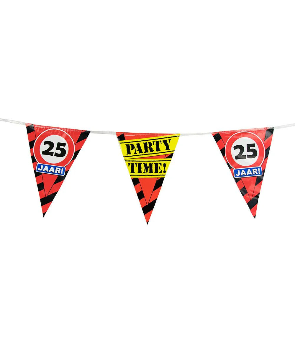 Party Vlaggenlijn Verkeersbord 25 Jaar 10 m