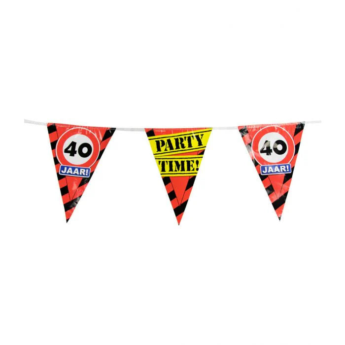 Party Vlaggenlijn Verkeersbord 40 Jaar 10 m