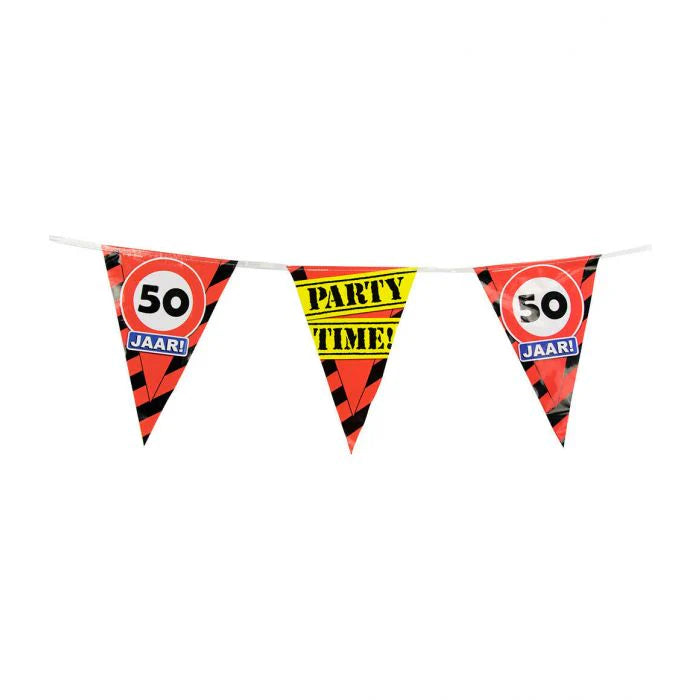 Party Vlaggenlijn Verkeersbord 50 Jaar 10 m
