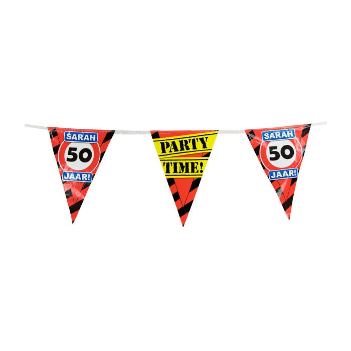Party Vlaggenlijn Verkeersbord Kroonleeftijden - 16 t/m 80 Jaar