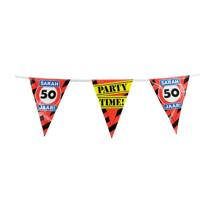 Party Vlaggenlijn Verkeersbord Sarah 50 Jaar 10 m