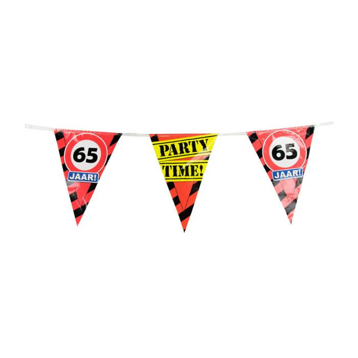 Party Vlaggenlijn Verkeersbord 65 Jaar 10 m