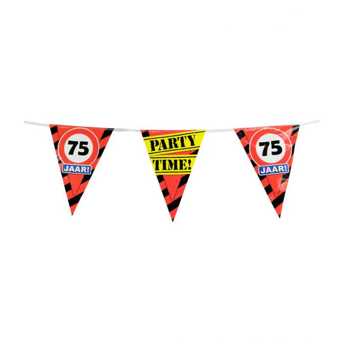 Party Vlaggenlijn Verkeersbord 75 Jaar 10 m