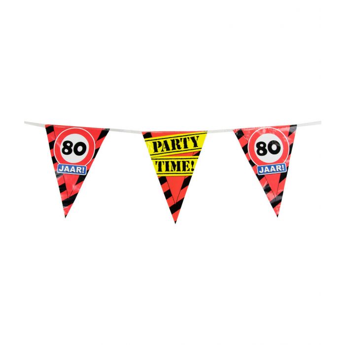 Party Vlaggenlijn Verkeersbord Kroonleeftijden - 16 t/m 80 Jaar