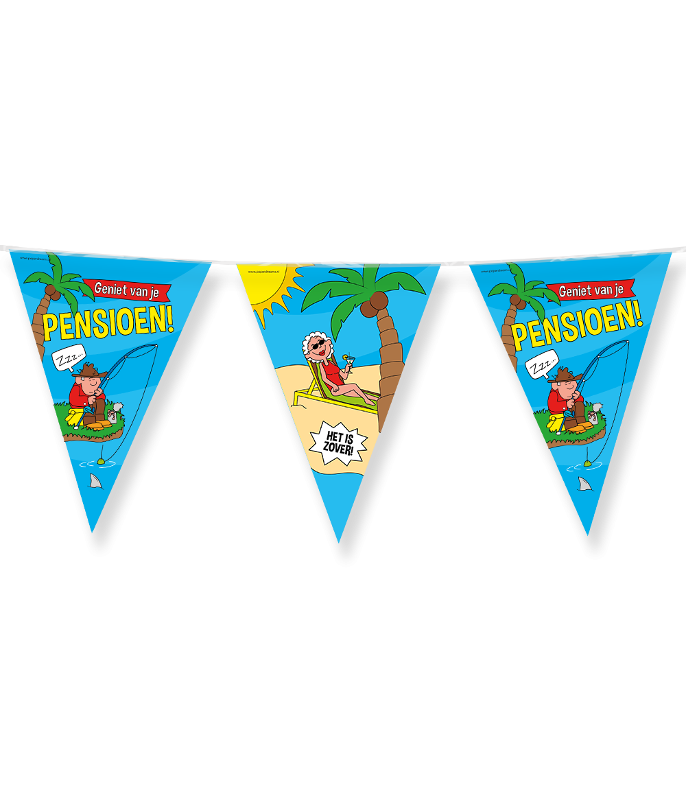 Vlaggenlijn Pensioen Cartoon - 10m