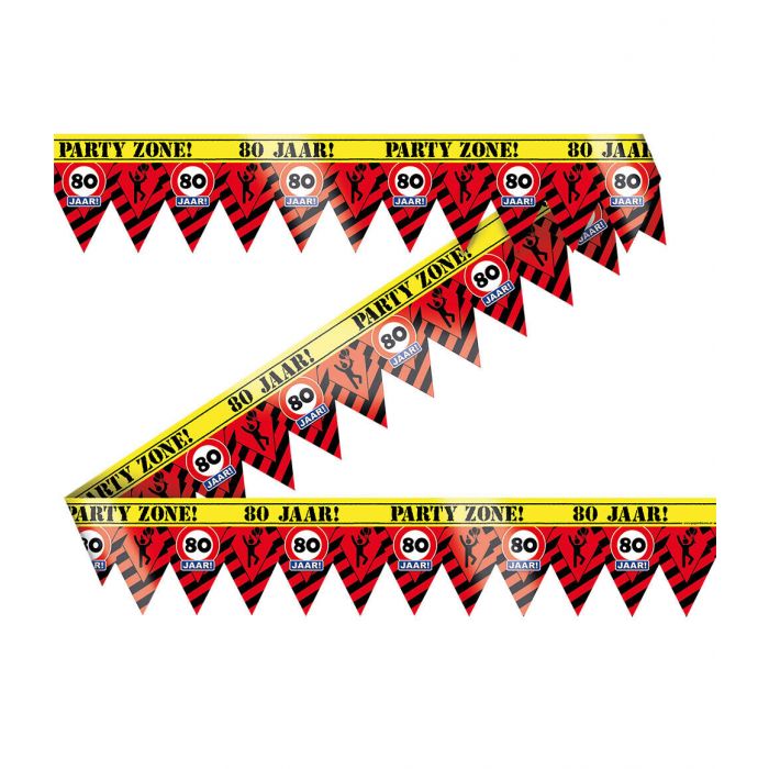 Party Tape Verkeersbord 12 Meter - 16 t/m 80 Jaar