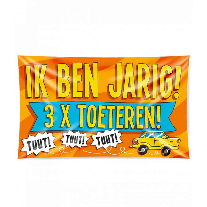 Gevelvlag XXL Ik ben jarig 150cm