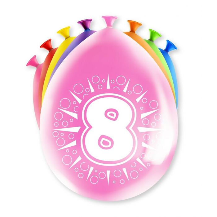 8 Jaar Ballonnen 30cm 8st