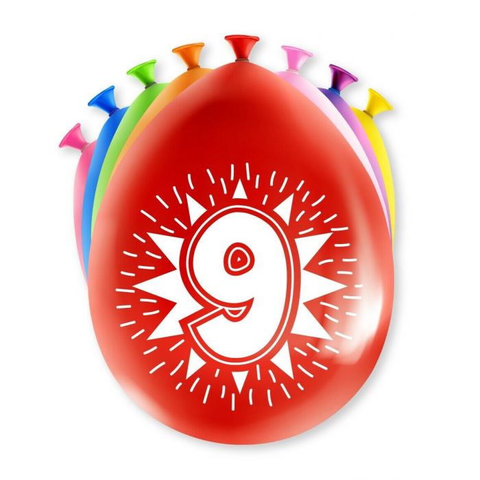 9 Jaar Ballonnen 30cm 8st