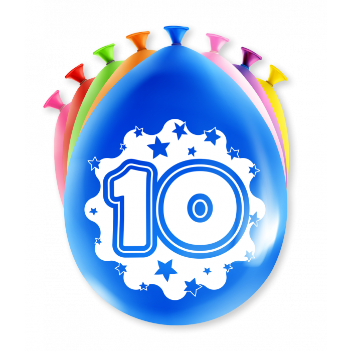 10 Jaar Ballonnen 30cm 8st