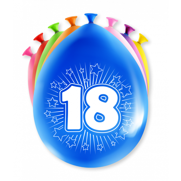 Ballonnen 18 jaar party 30cm 8st