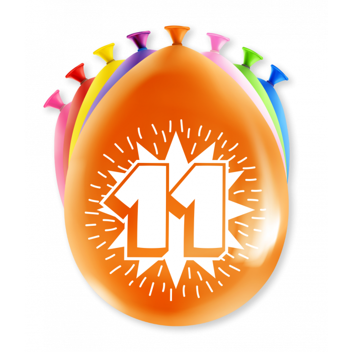 11 Jaar Ballonnen 30cm 8st