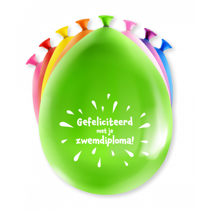 Zwemdiploma Ballonnen 30cm 8st