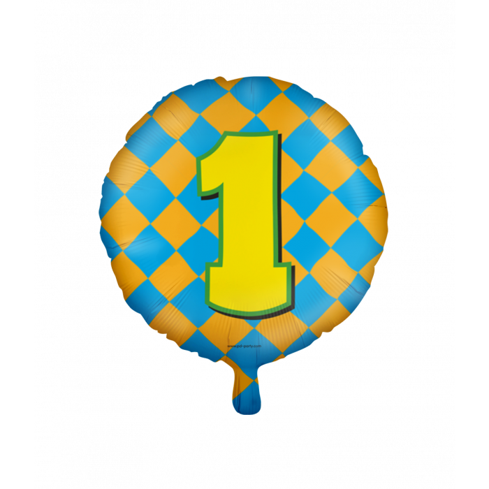 Folieballon 1 Jaar Gekleurd 45cm