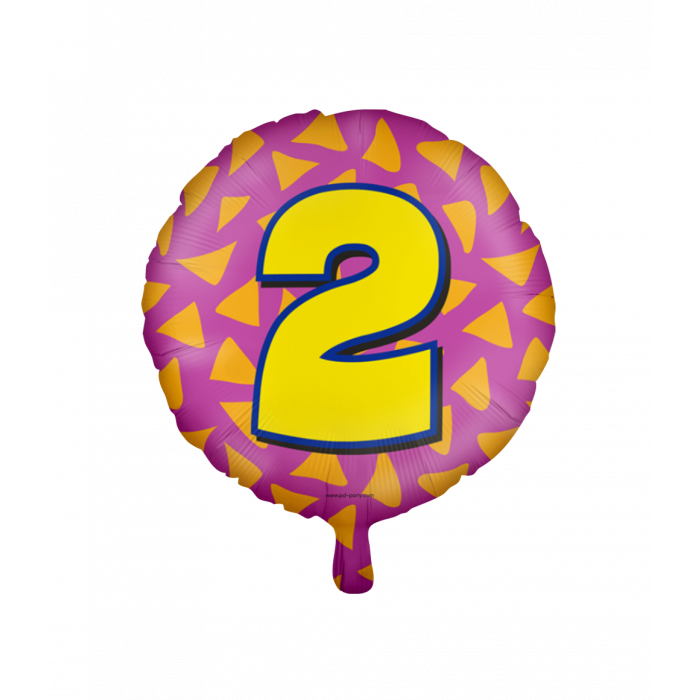 Folieballon 2 Jaar Gekleurd 46cm