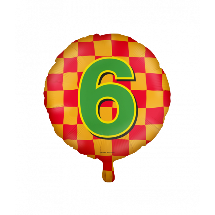 6 jaar Gekleurde folieballon 45 cm