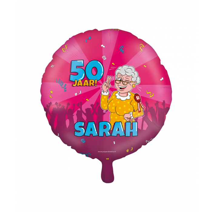 Folieballon Sarah 50 Jaar 45cm