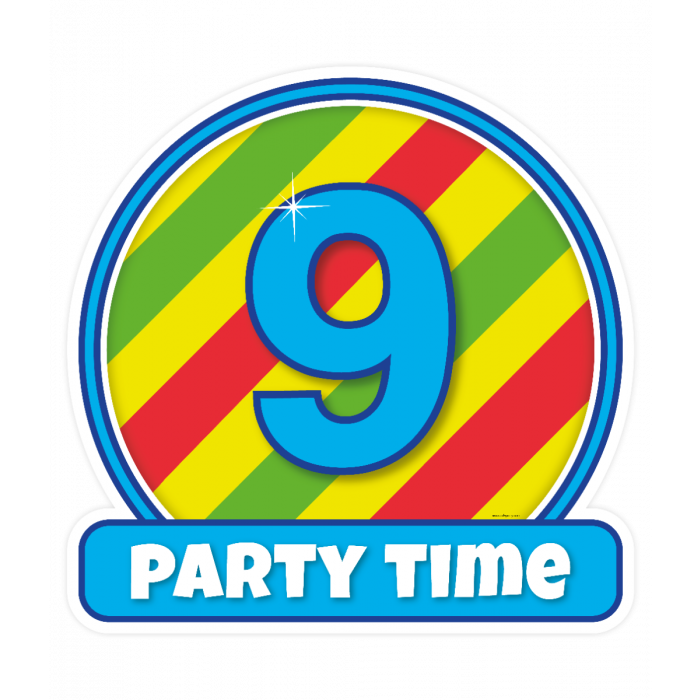 Huldeschild 9 Jaar Gekleurd 50cm