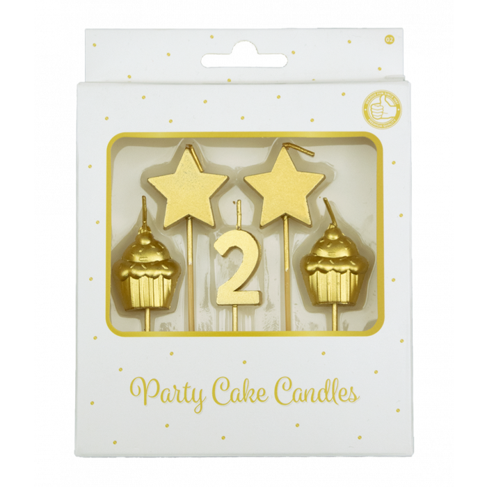 Party Kaarsjes 2 Jaar 10 cm