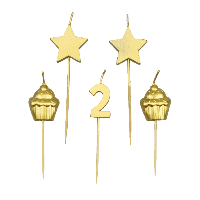Party Kaarsjes 2 Jaar 10 cm