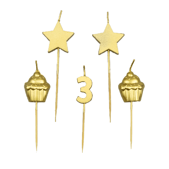 Party Kaarsjes 3 Jaar 10 cm