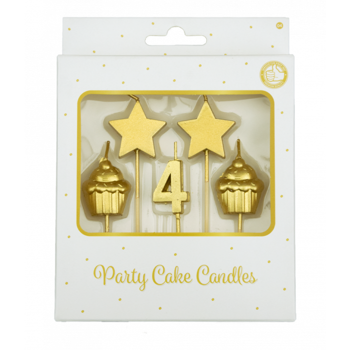 Party Kaarsjes 4 Jaar 10 cm