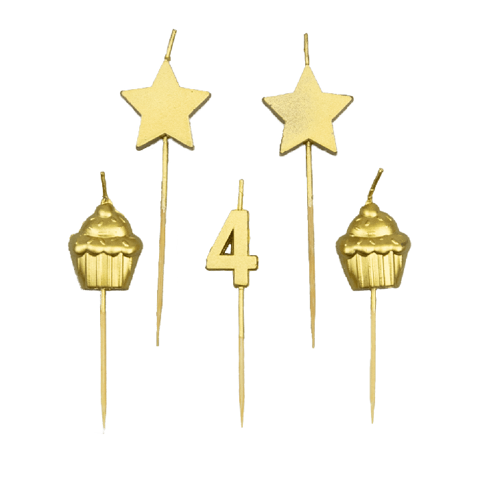 Party Kaarsjes 4 Jaar 10 cm