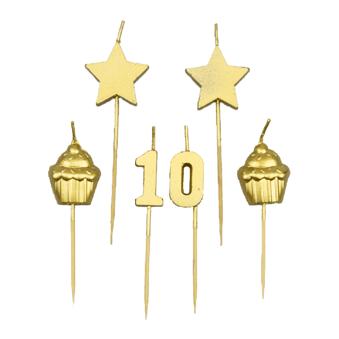 Party Kaarsjes 10 Jaar 10 cm