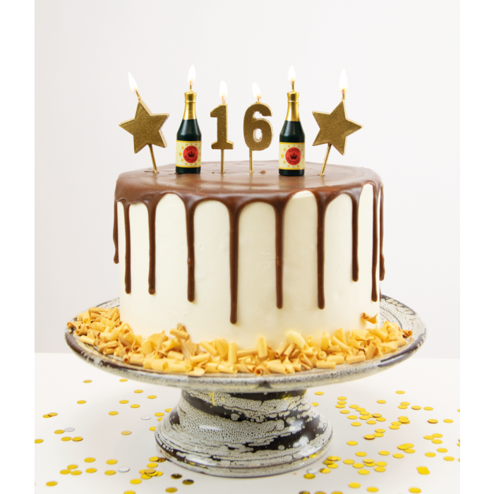 Party kaarsjes 16 jaar 10 cm
