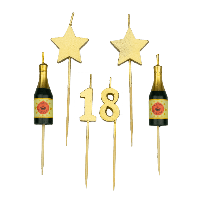 Party kaarsjes 18 jaar 10 cm