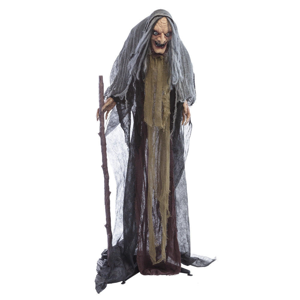 Halloween Heks 160 cm Bewegend – Licht, Geluid & Geluidssensor