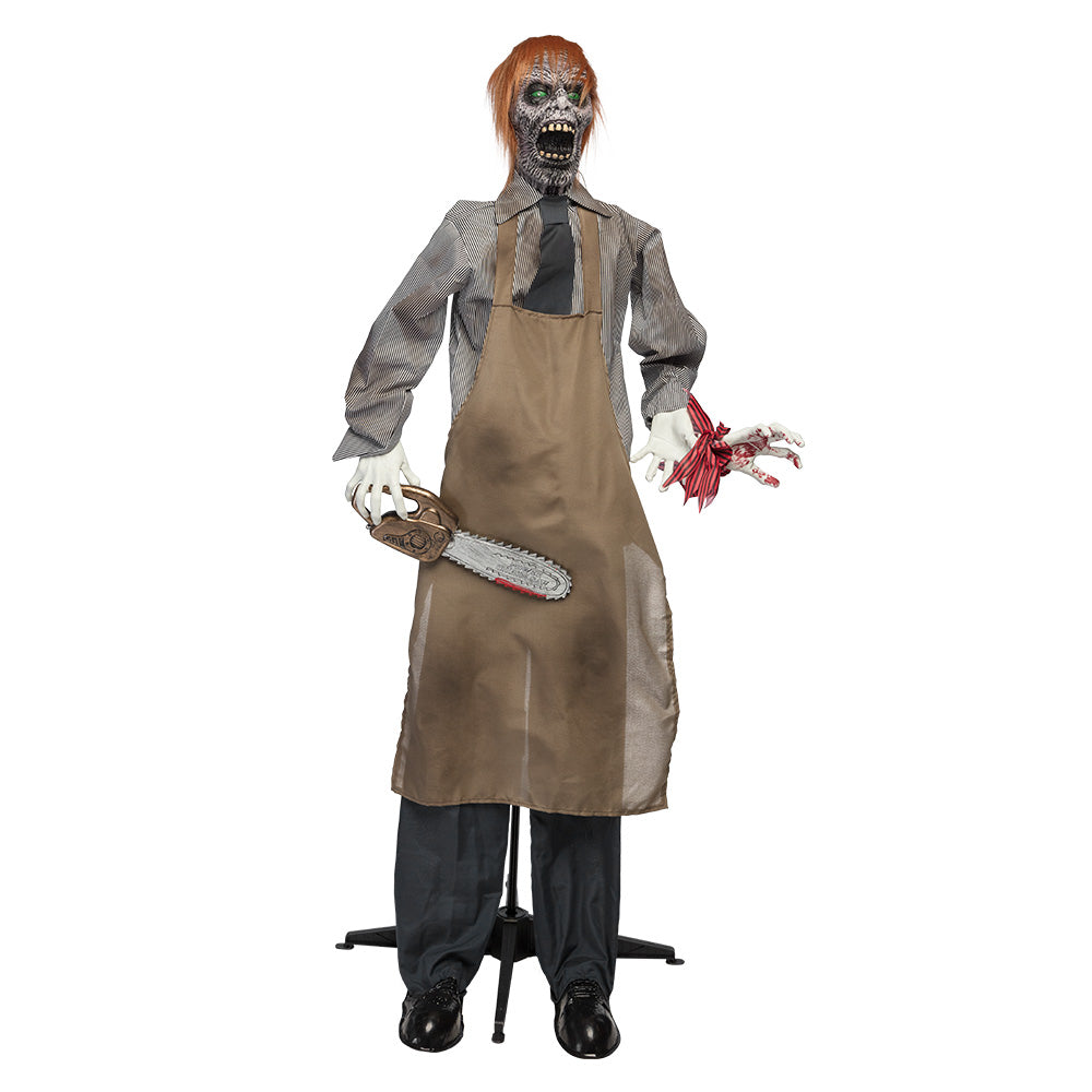 Halloween Zombie met Kettingzaag – Bewegend met Licht & Geluid