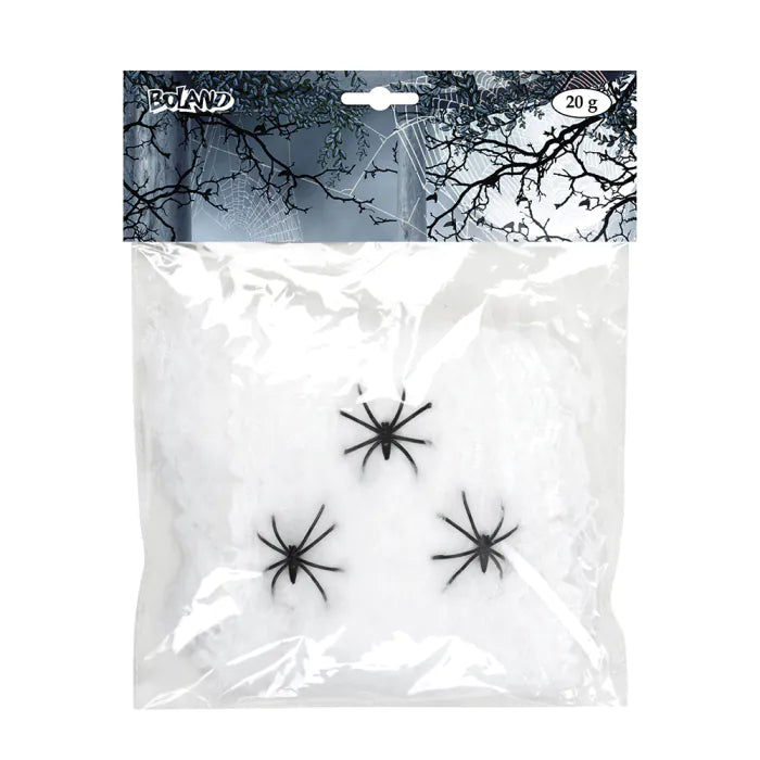 Spinnenweb met 3 Spinnen 20gr
