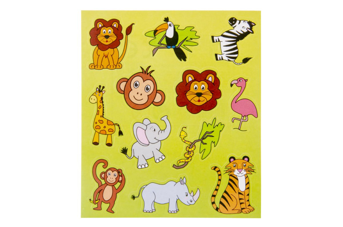 Stickervel Wilde Dieren 12 Stuks