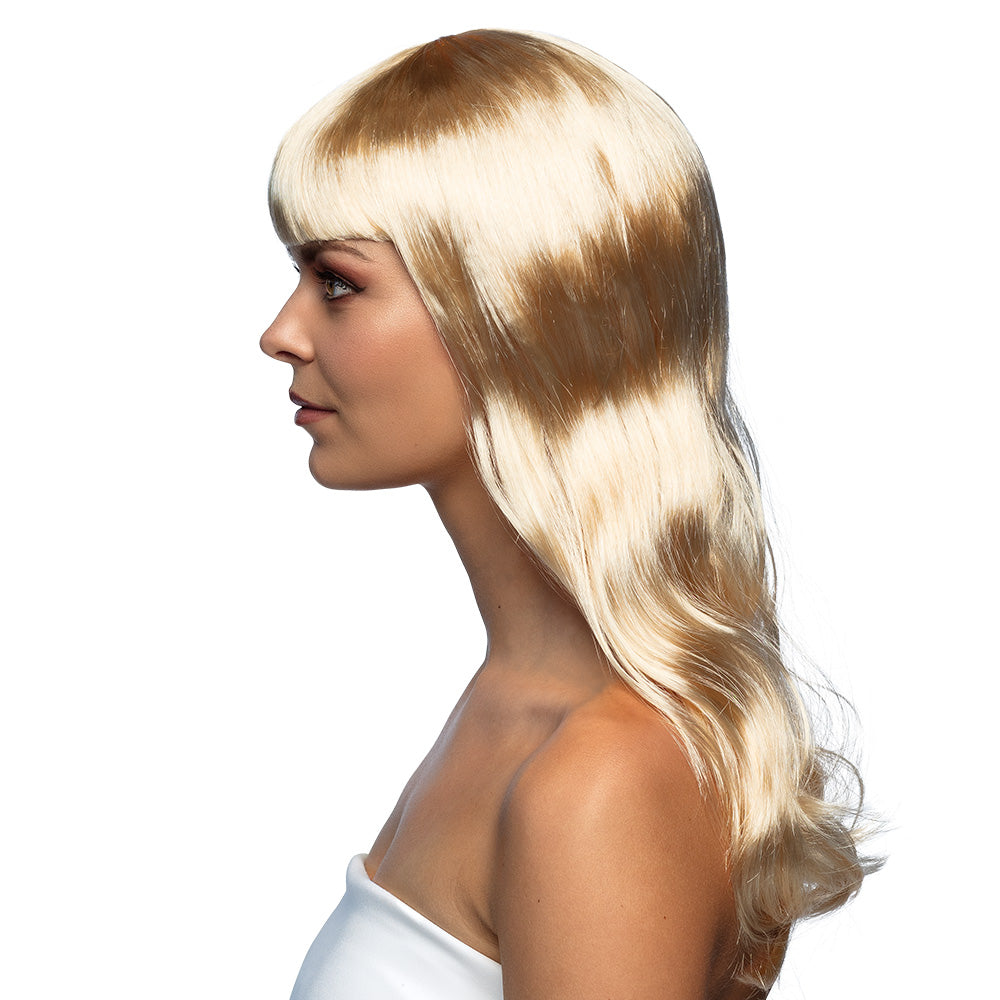 Pruik Lang Haar Pony Blond