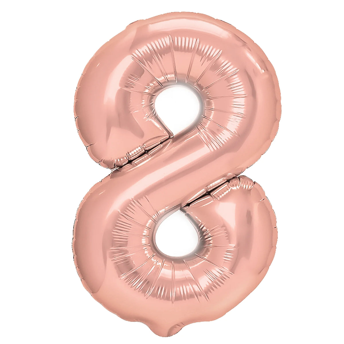 Folieballon Cijfer 8 Roségoud 40 cm – Geschikt voor Lucht en Helium