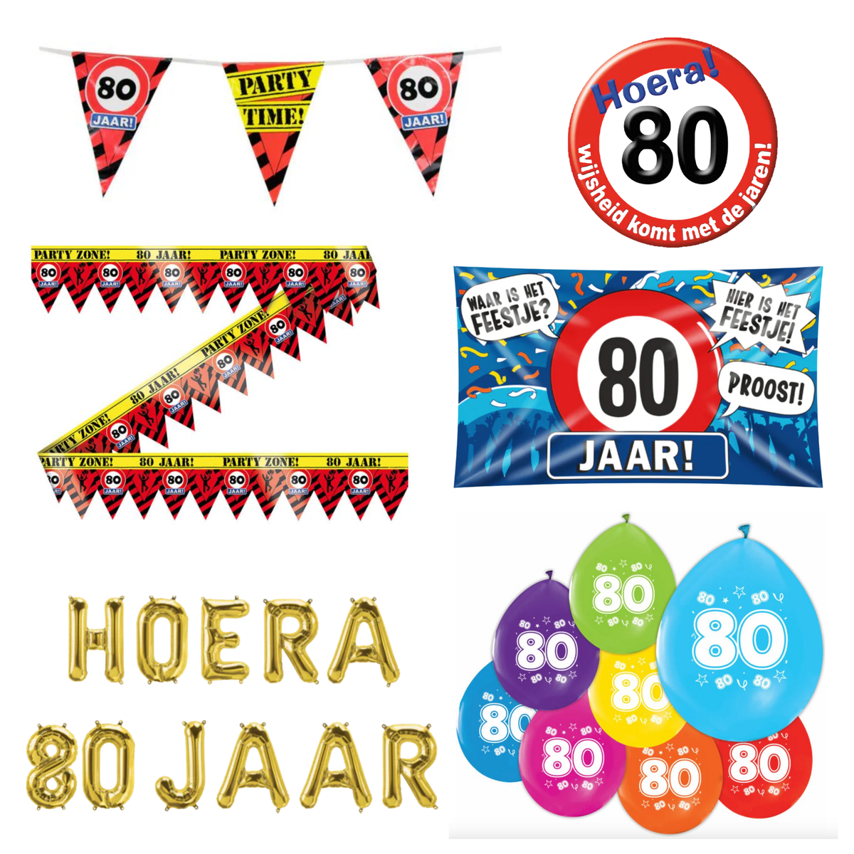 80 Jaar Versiering Pakket XL 14-Delig