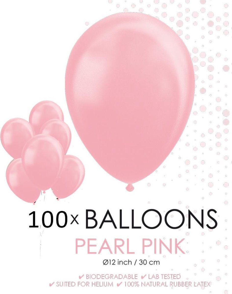 Roze Ballonnen Pearl Pink 30cm 100st