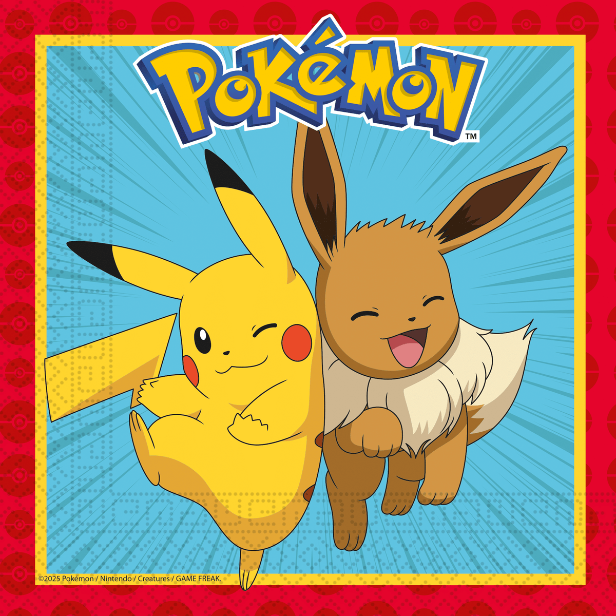 Servetten Pokémon feest – 20 stuks van FSC papier – 33 x 33 cm