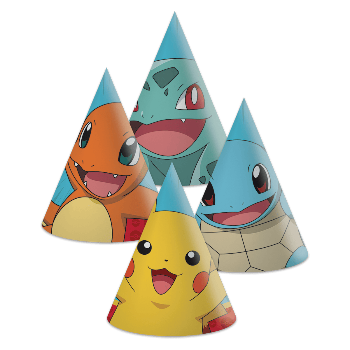 Pokémon Papieren feesthoedjes 6 stuks Partyhoedjes voor kinderfeestje