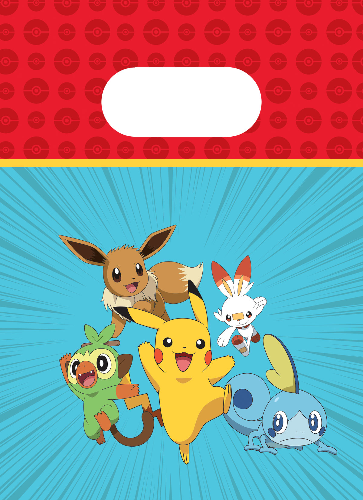 Uitdeelzakjes Pokémon feest 4 stuks papieren feestzakjes 22 cm