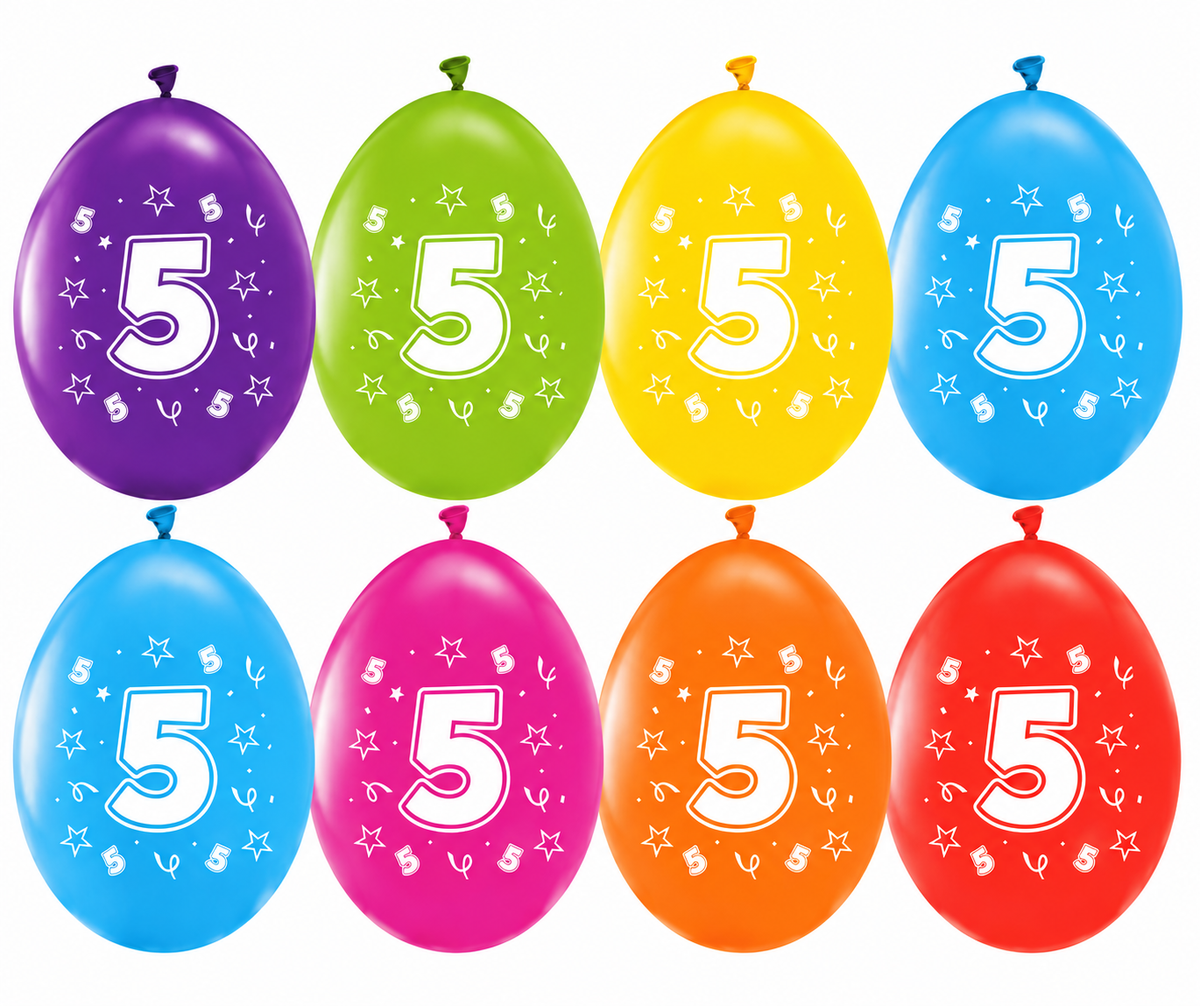 5 Jaar Ballonnen 31cm 8st