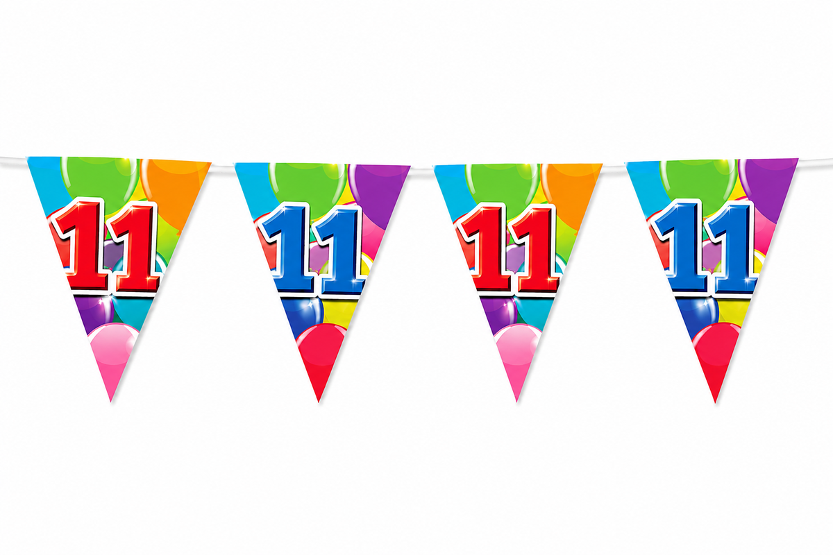 Vlaggenlijn Balloons 11 Jaar 10m