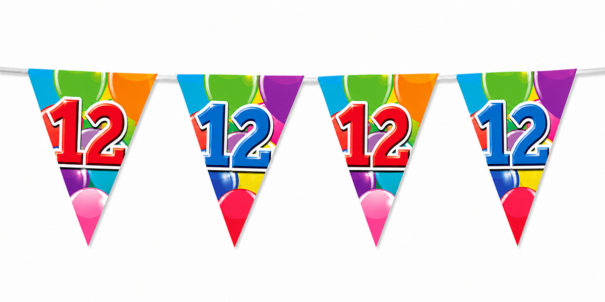 12 Jaar Vlaggenlijn Ballonnen 10m