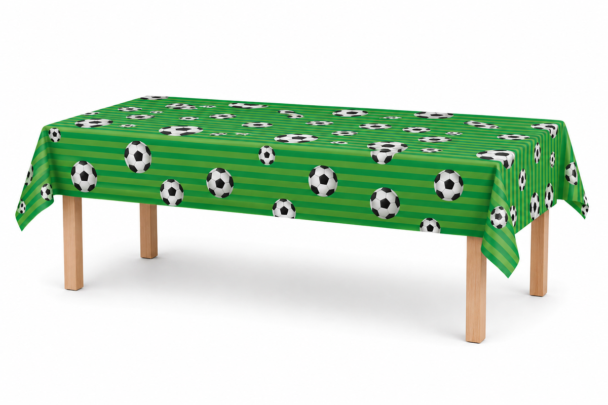 Voetbal Tafelkleed 137 x 274 cm – Waterdicht – Voetbal Feestversiering