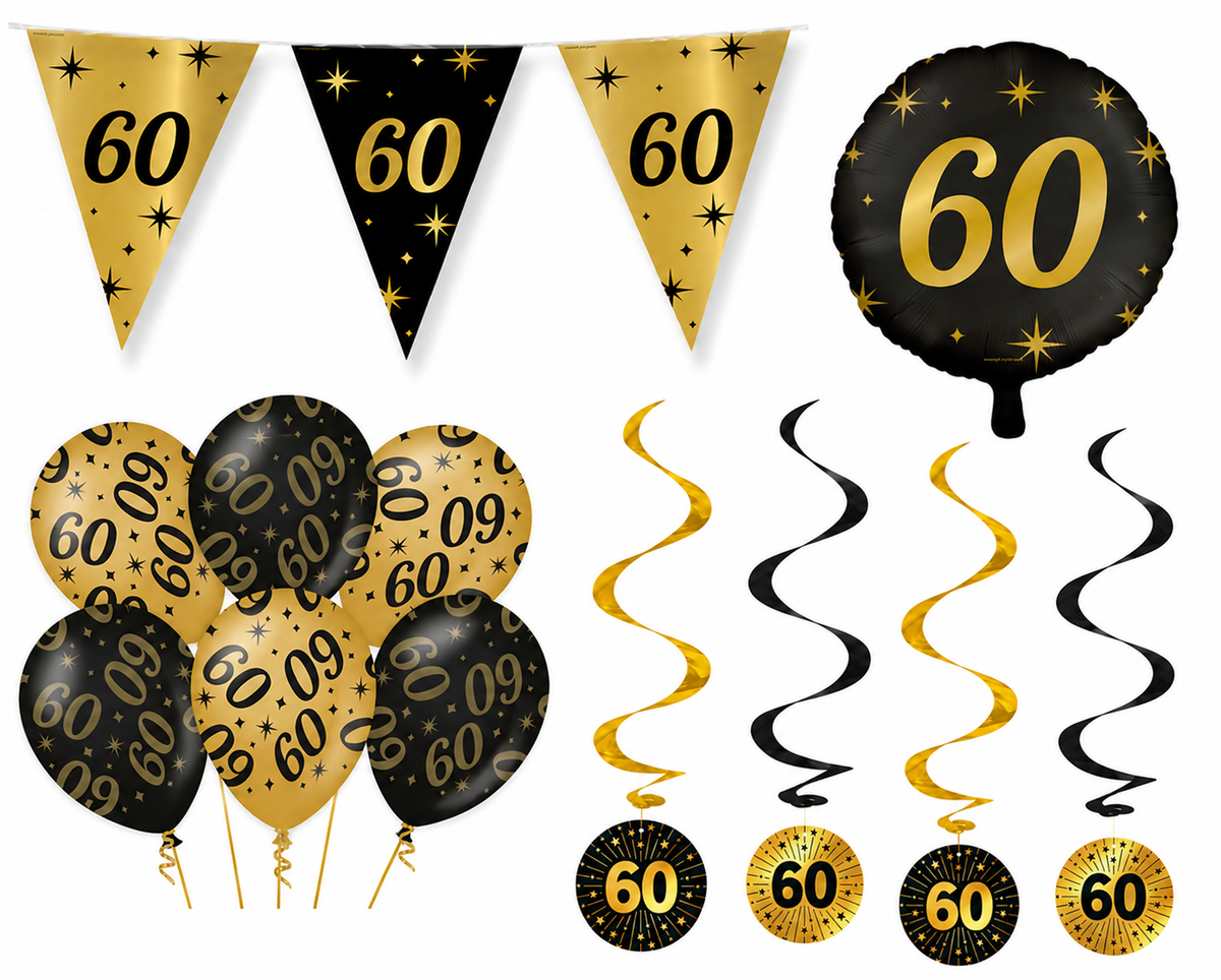 60 Jaar Versiering Pakket Classy 12-delig