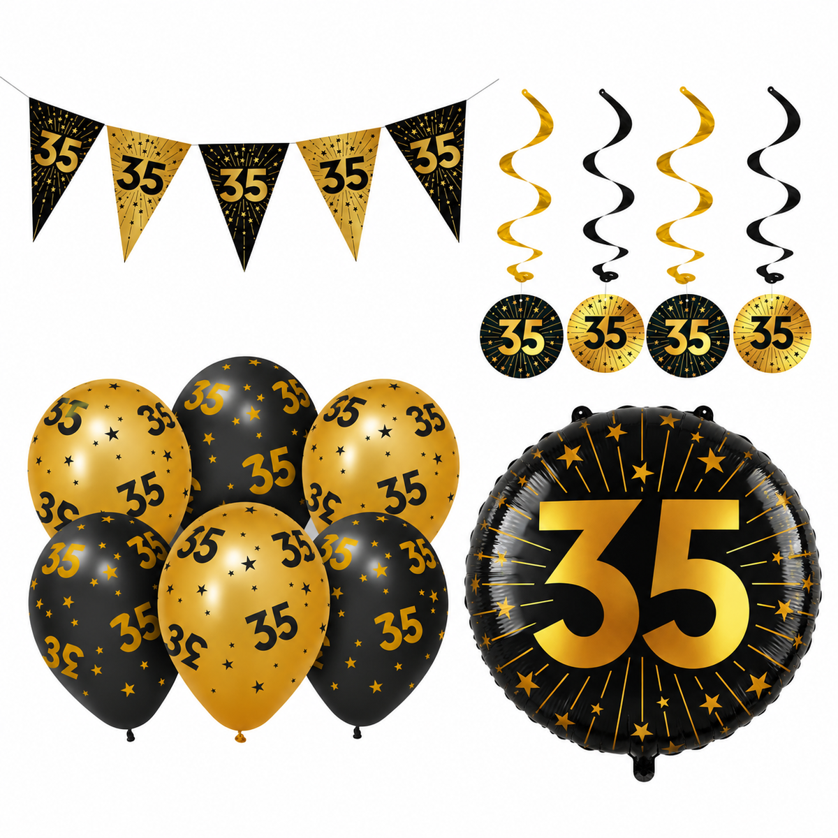 35 Jaar Versiering Pakket Classy 12-delig