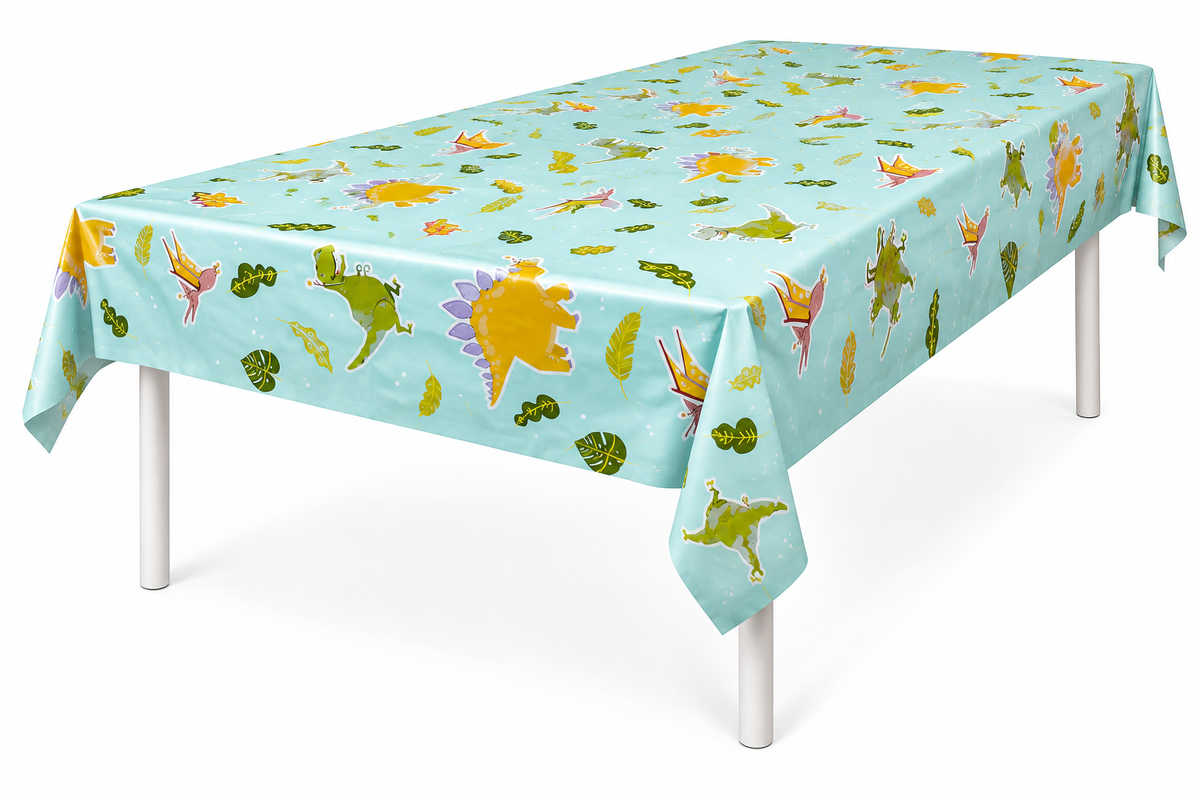 Dino Tafelkleed Waterdicht 180 x 130 cm – Plastic  – Dinosaurus Feestversiering Kinderfeestje