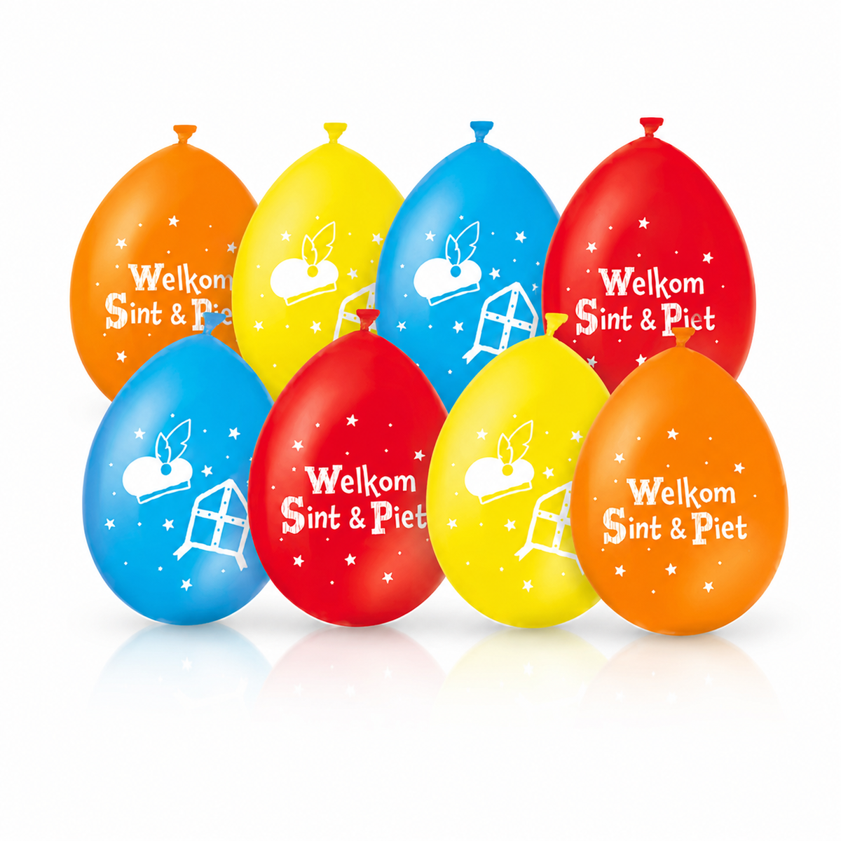 Sinterklaas Ballonnen 30 cm – 8 Stuks – Latex – Lucht & Helium – Sinterklaas Versiering