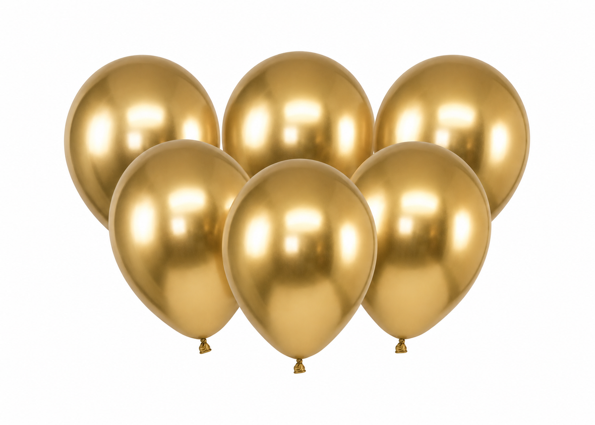 Spiegelballonnen Goud 10 Stuks